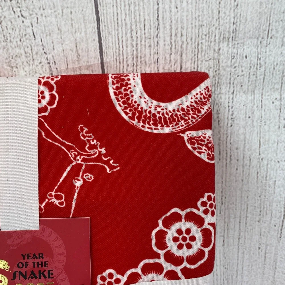 Year of the Snake 2025 Tablecloth Oblong 60x120 Red White Floral Lunar New Year